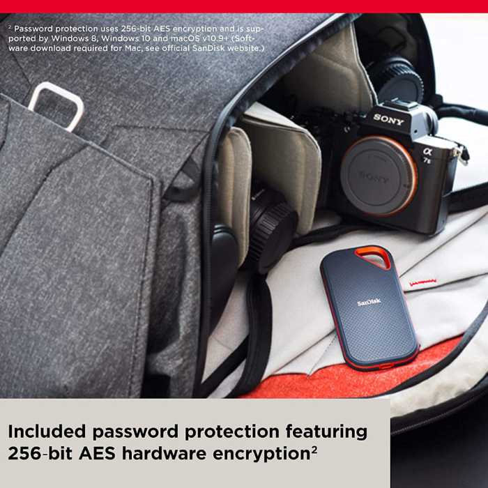 Sandisk 2TB Extreme Pro Portable SSD password protection