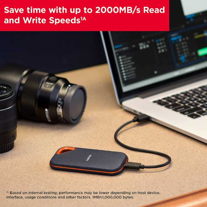 Sandisk 2TB Extreme Pro Portable SSD read and write speeds