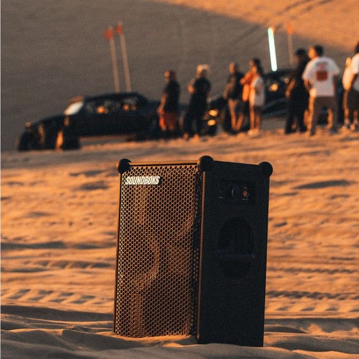 SOUNDBOKS Gen3 Performance Speaker on the beach sand